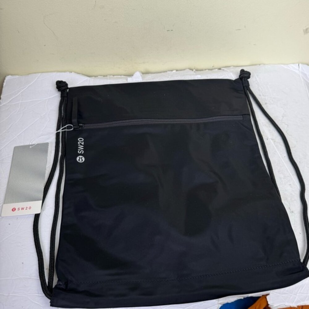 Lululemon NEW Seawheeze SW20 Backpack Drawstring Bag Zip Pocket Nylon Unisex - Picture 12 of 13